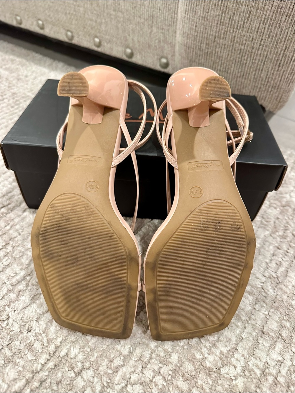 EUC Strappy Trendy Kitten Heels in Nude Color - Picture 4 of 5